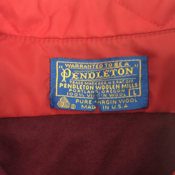 Pendleton Lrg Red Wool Long Sleeve Button Up - Picture 3 of 6